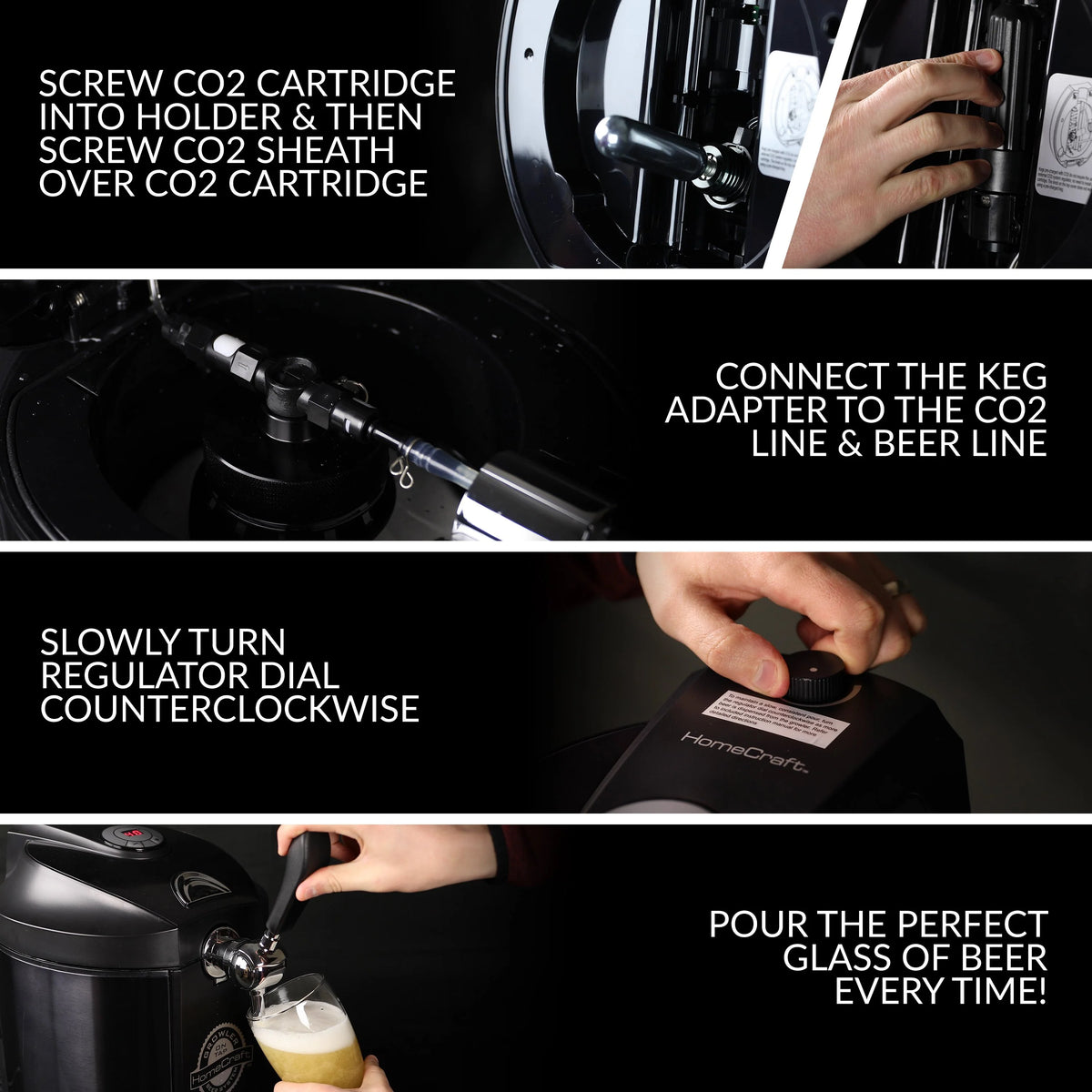 Black Stainless Steel Beer Growler Cooling System J720958
