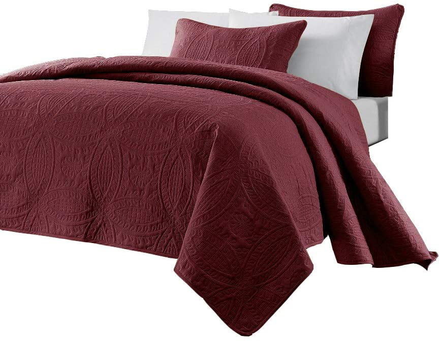 3-Piece Oversized Bedspread Coverlet Set F1743