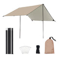 Waterproof Camping Tarp with Poles Q14687