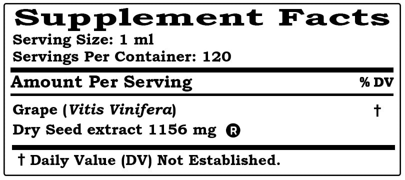Grape Dry Seed Alcohol-Free Liquid Extract 4 Fl.Oz Z3210