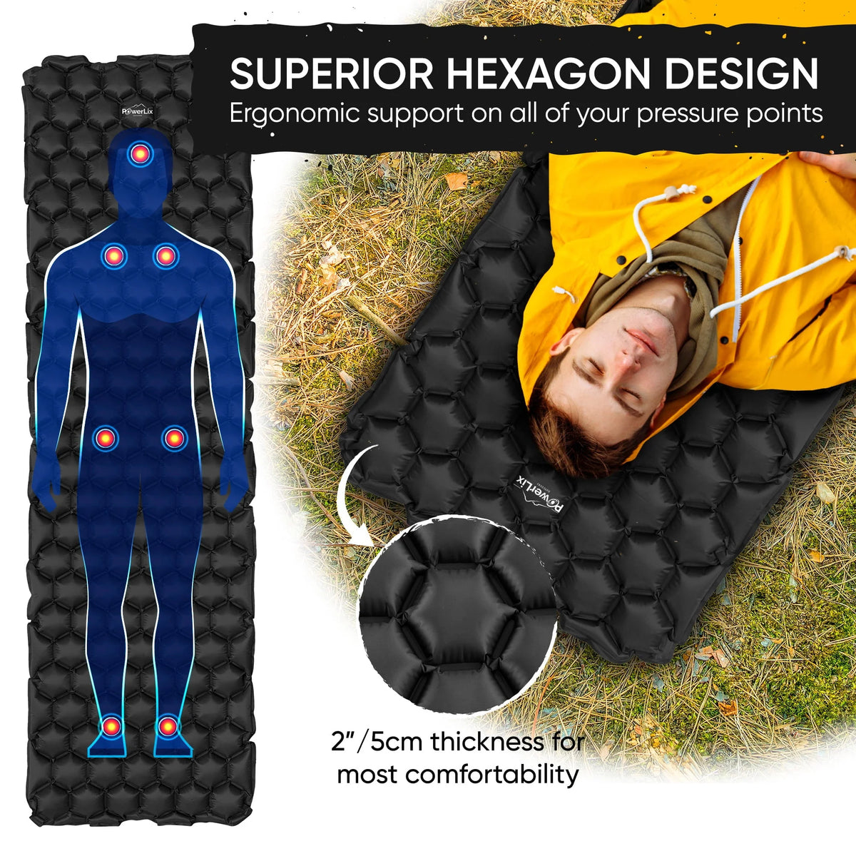 Ultralight Compact Inflatable Camping Sleeping Pad Orange R312773