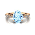 Aquamarine Diamond 14k Solid Gold Ring T901