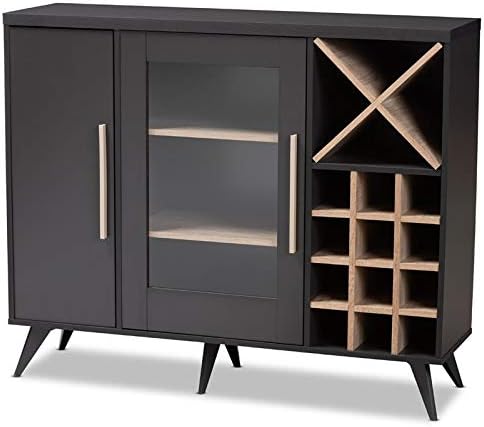 Dark Grey Oak Wine Cabinet Y557