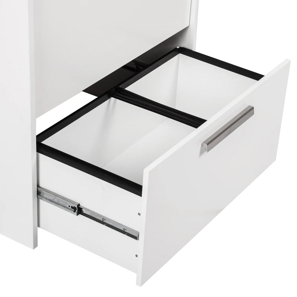 White 2-Drawer Engineered Wood File Cabinet R72296