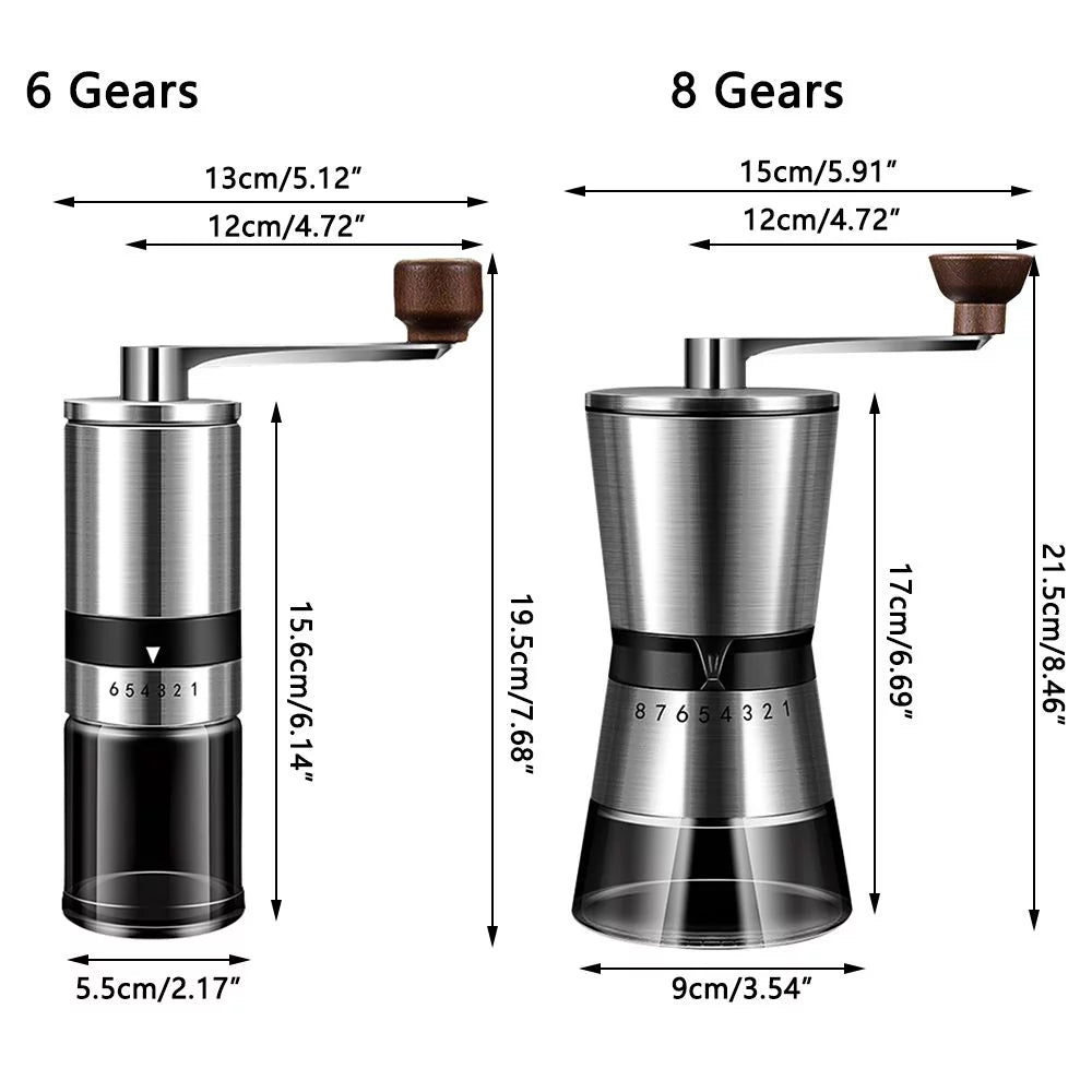 Manual Coffee Grinder Stainless Steel 6 Gears Adjustable W53975