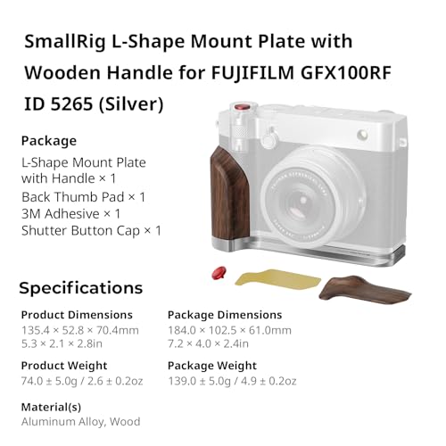 Wooden Handgrip with Dual-Sided Grip and Quick Release Plate Y525