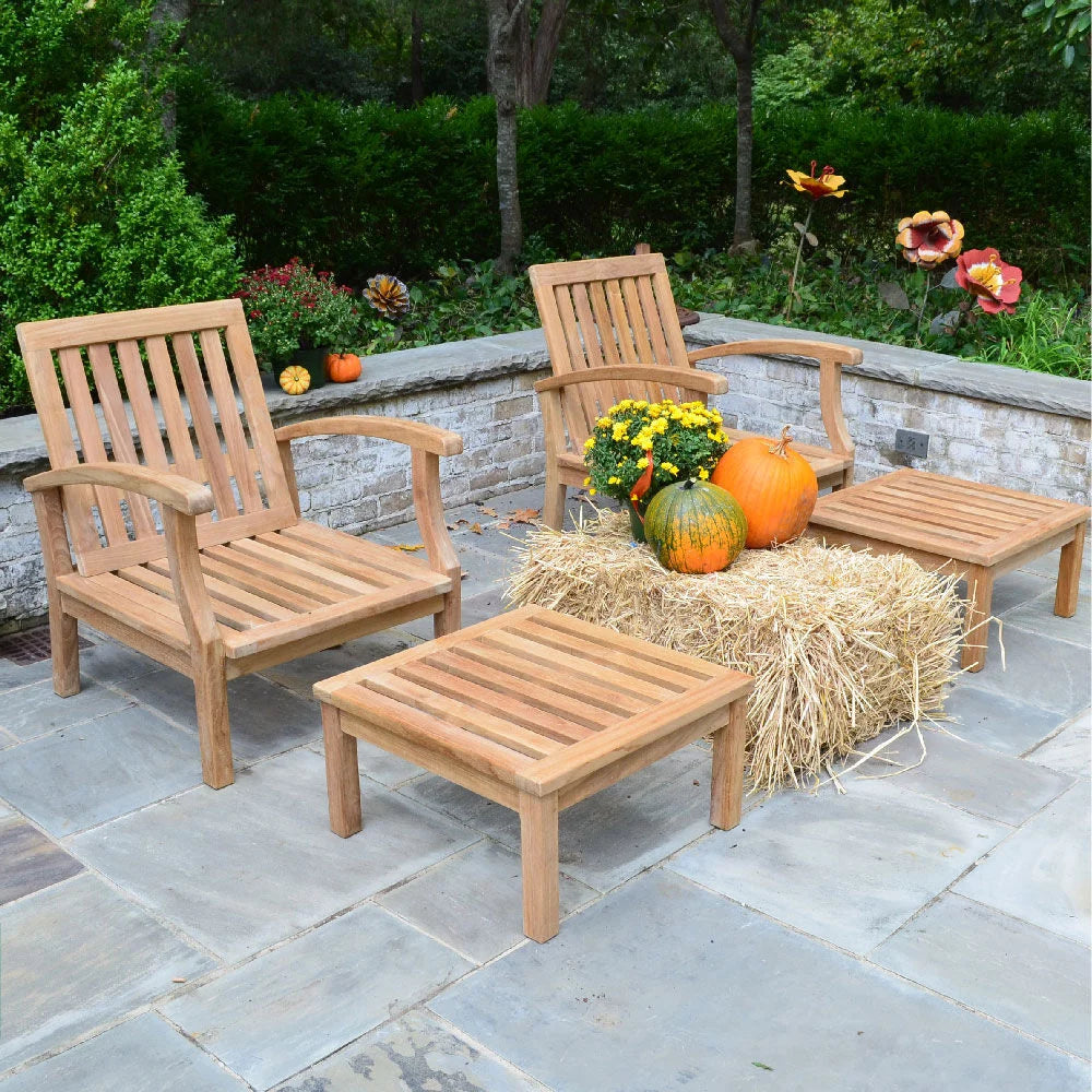 Teak Lounge Chair with Footstool N1302