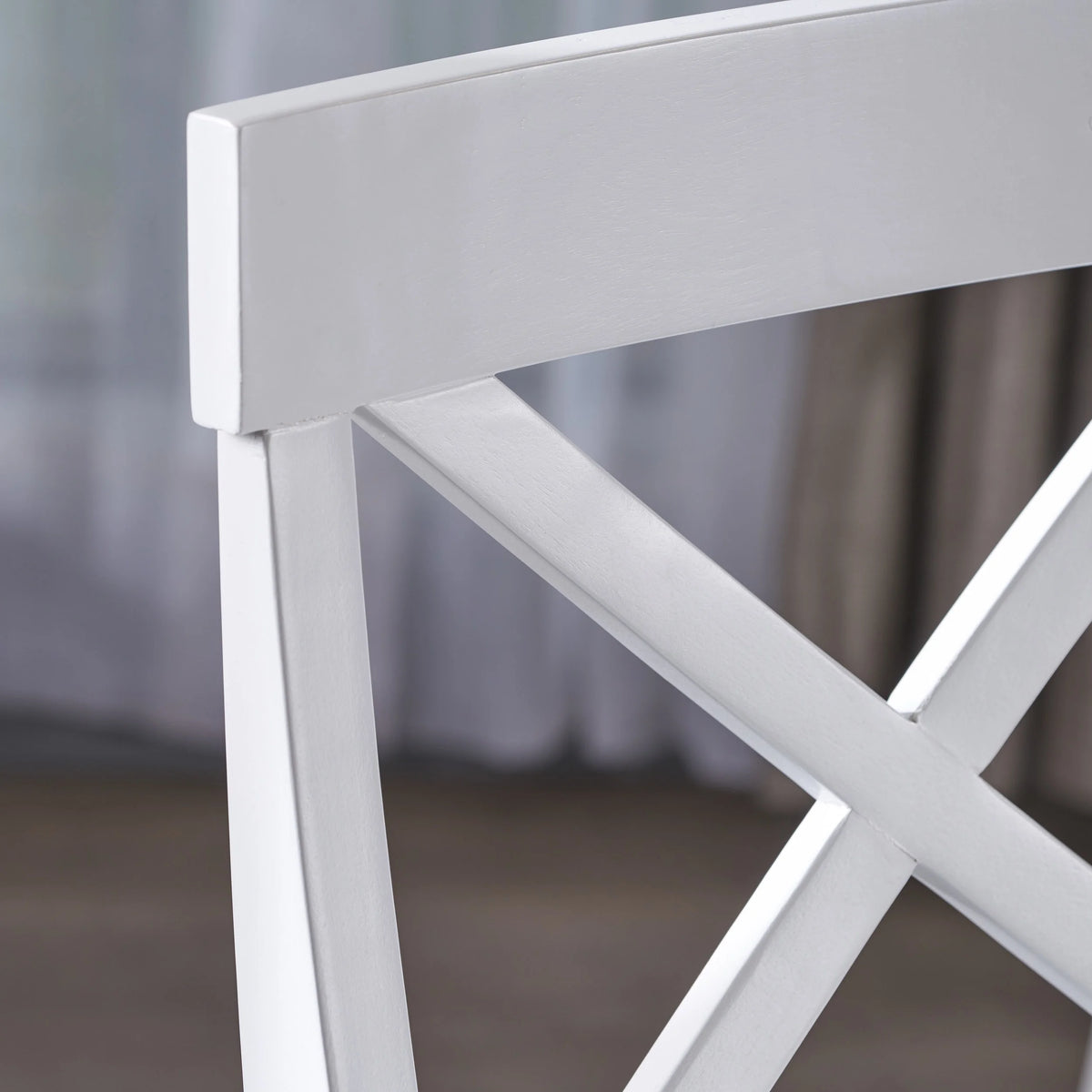 White Acacia Wood Dining Chairs Set of 2 S78864