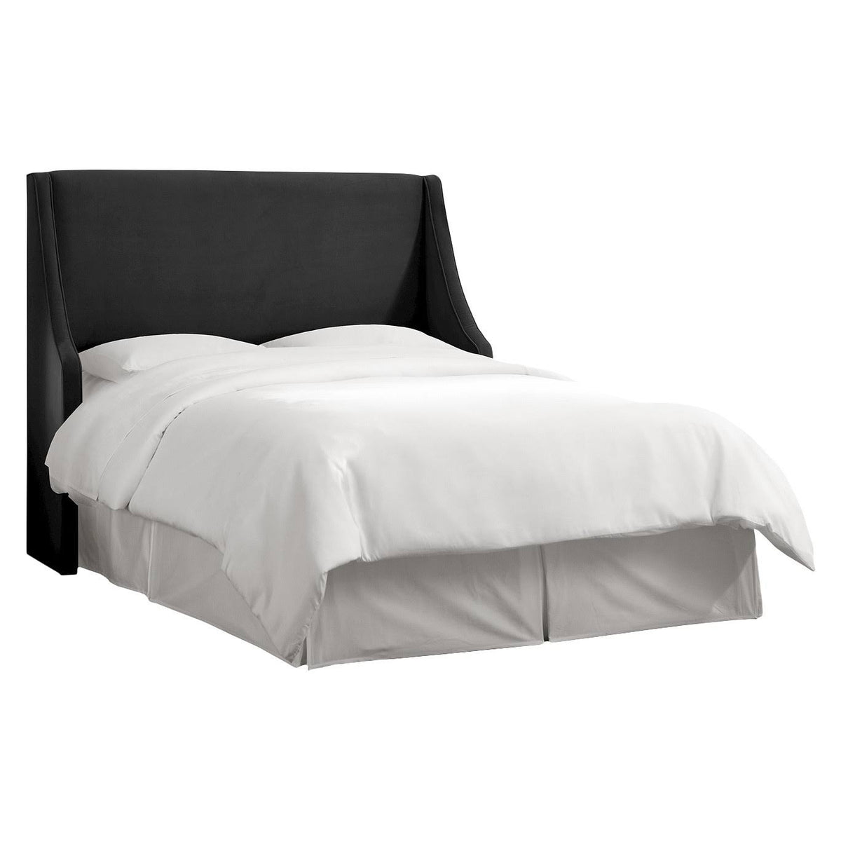 Wingback Headboard Velvet Black U3836