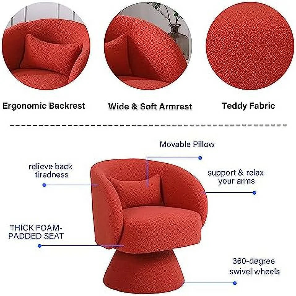 Beige Linen Swivel Barrel Chair Set of 2 U9755