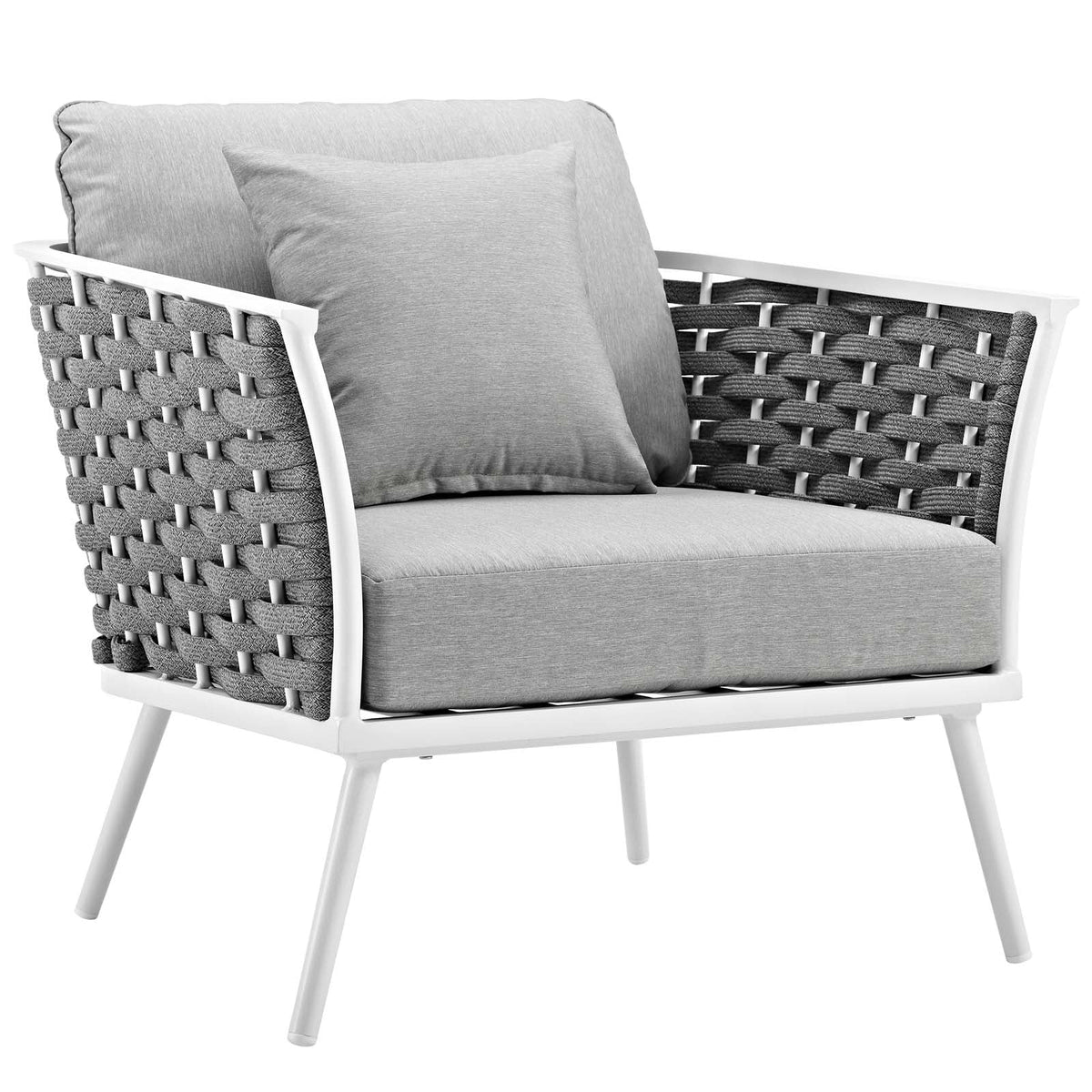 White Gray 3 Piece Outdoor Aluminum Sectional Sofa Set B59094