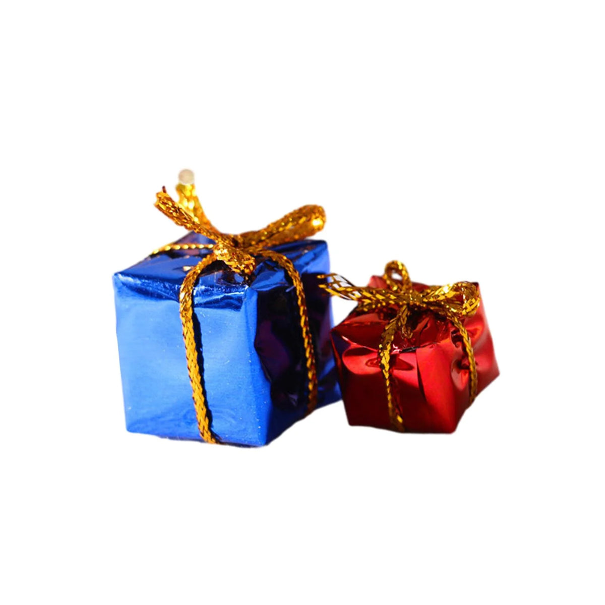 2Pcs Miniature Foil Ornaments 1:12 DIY Xmas Candy Box Blue Red F290945