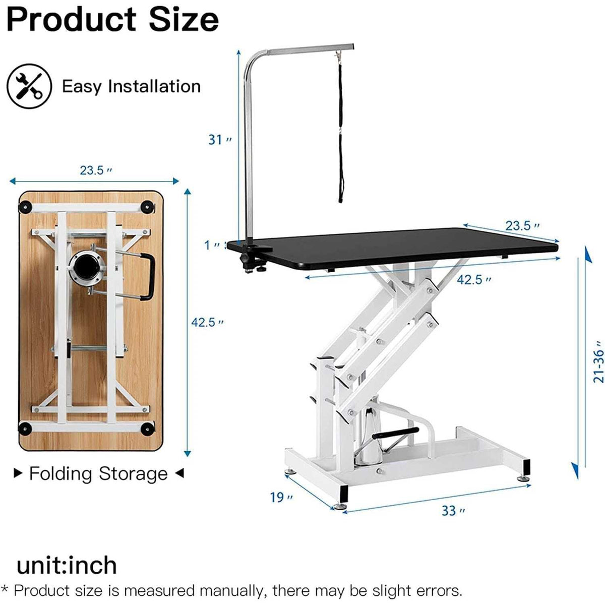 Hydraulic Pet Grooming Table Adjustable Height B747378