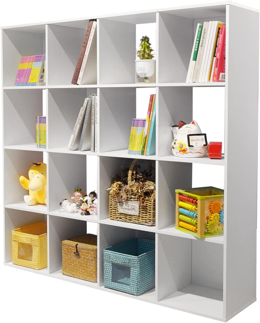 White 9-Cube Wooden Storage Organizer B2874
