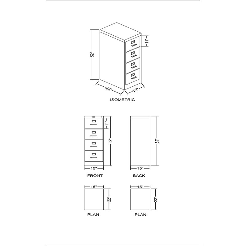 4 Drawer Letter File Cabinet F59120