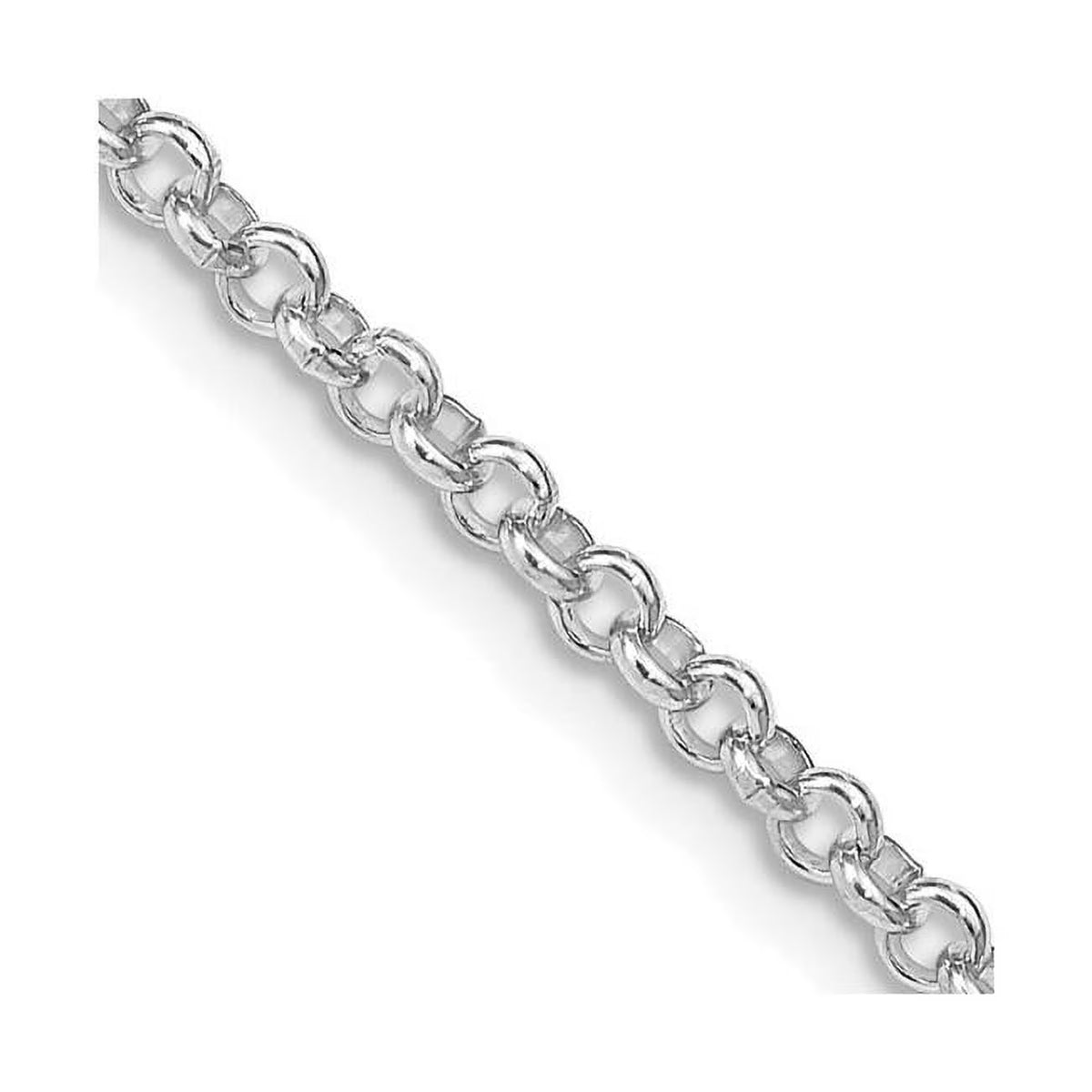 Rhodium-Plated Sterling Silver 2.5 mm 30 in. Rolo Chain V6421