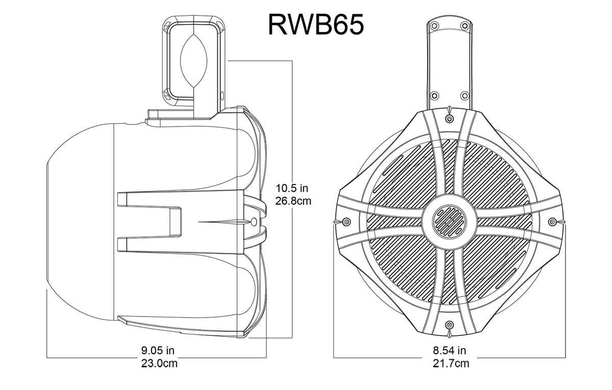 Black 6.5" Marine Wakeboard Tower Speakers with Amplifier D161276