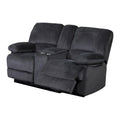 Grey Reclining Love Seat with Console C853