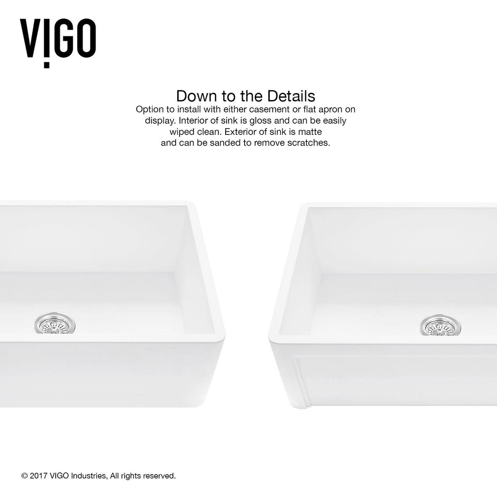 36 in. Matte Stone Farmhouse Kitchen Sink Set with Matte Black Faucet X830716