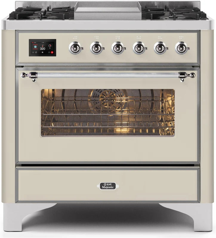Antique White Dual Fuel Propane Gas Range H48649