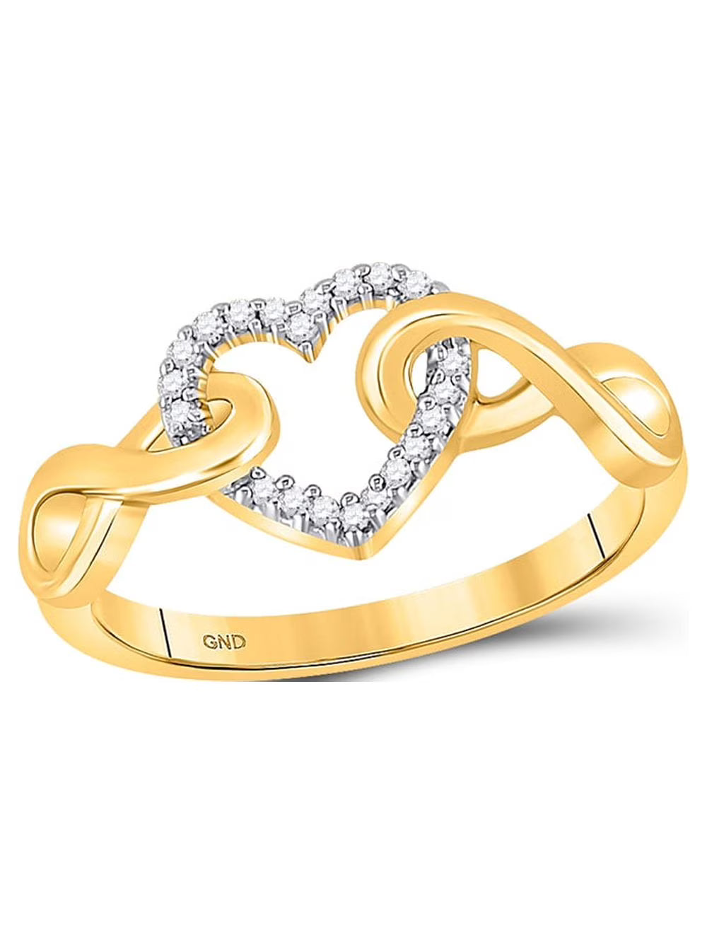 10kt Yellow Gold Diamond Heart Ring Q954262
