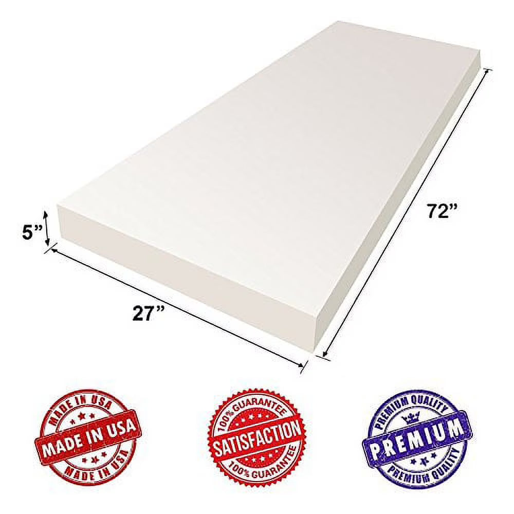 High Density Upholstery Foam Cushion Sheet 5"x27"x72" O495