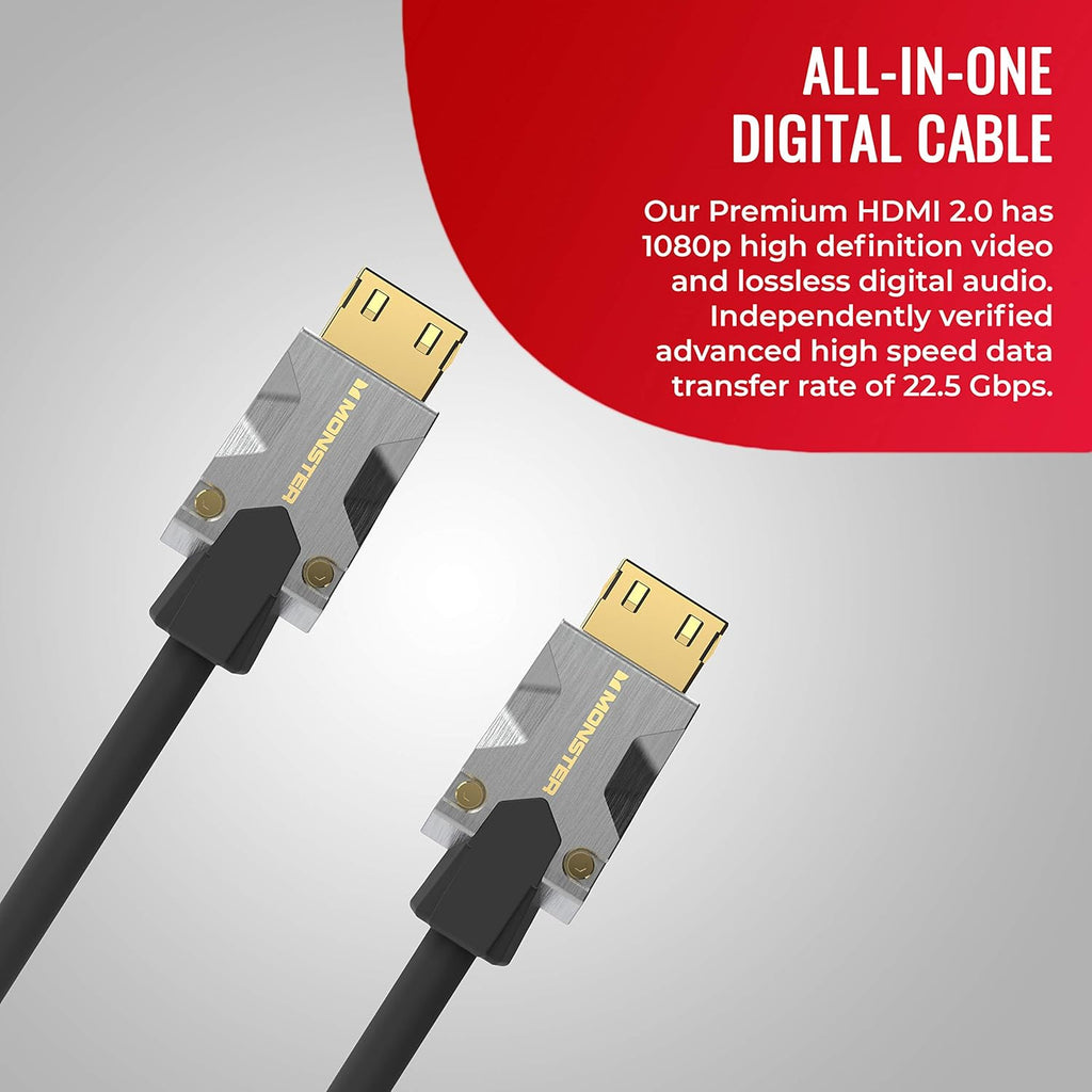Certified Premium Ultra High Speed HDMI Cable - 2.0 4K 60Hz, 25 Gbps - 5 Meters (16.4 Ft) J5738