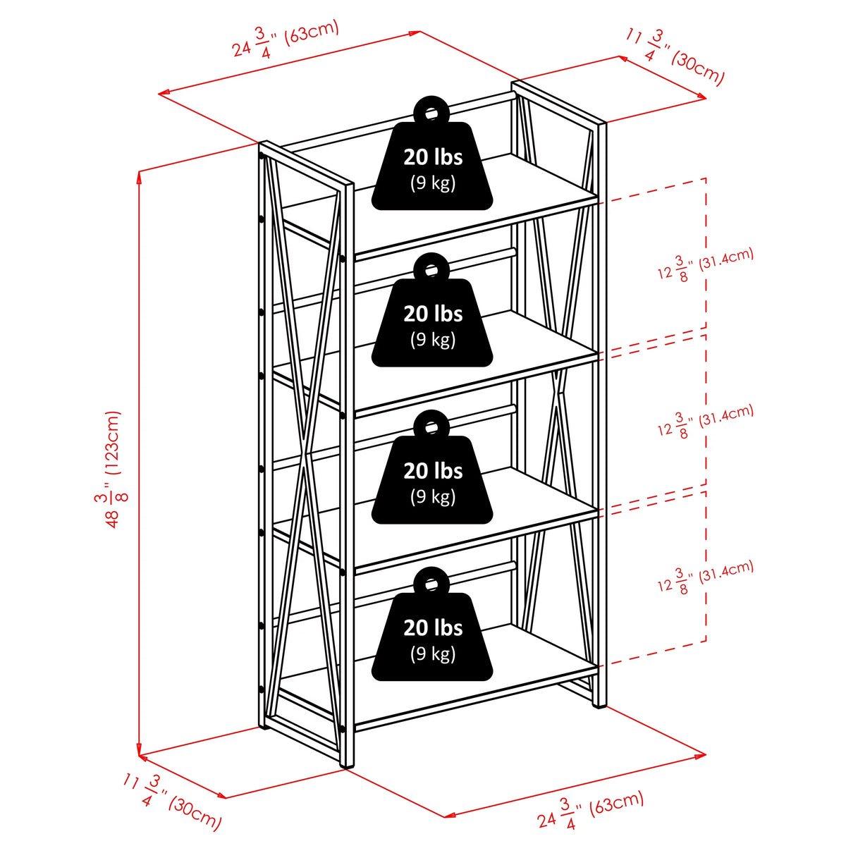 4-Tier Wood Shelf B556259