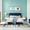 Twin Performance Velvet Bed in Midnight Blue K496