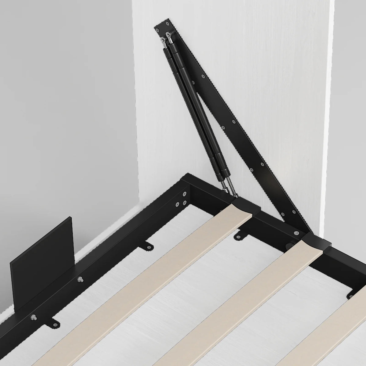 White Foldable Wall Bed with Wardrobe U961