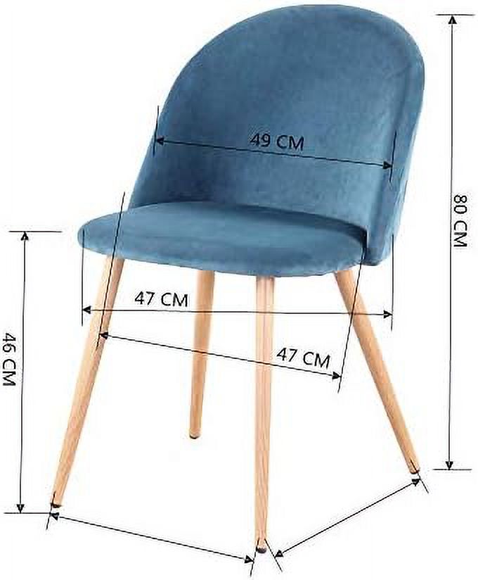 Blue Velvet Upholstered Dining Side Chairs W747794