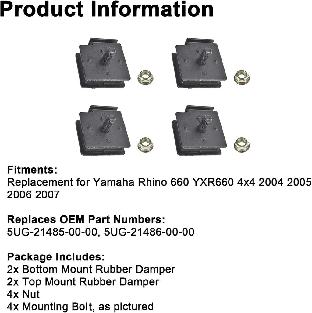 Engine Mount Rubber Damper Kit Pack of 4 Pack of 2 V3880