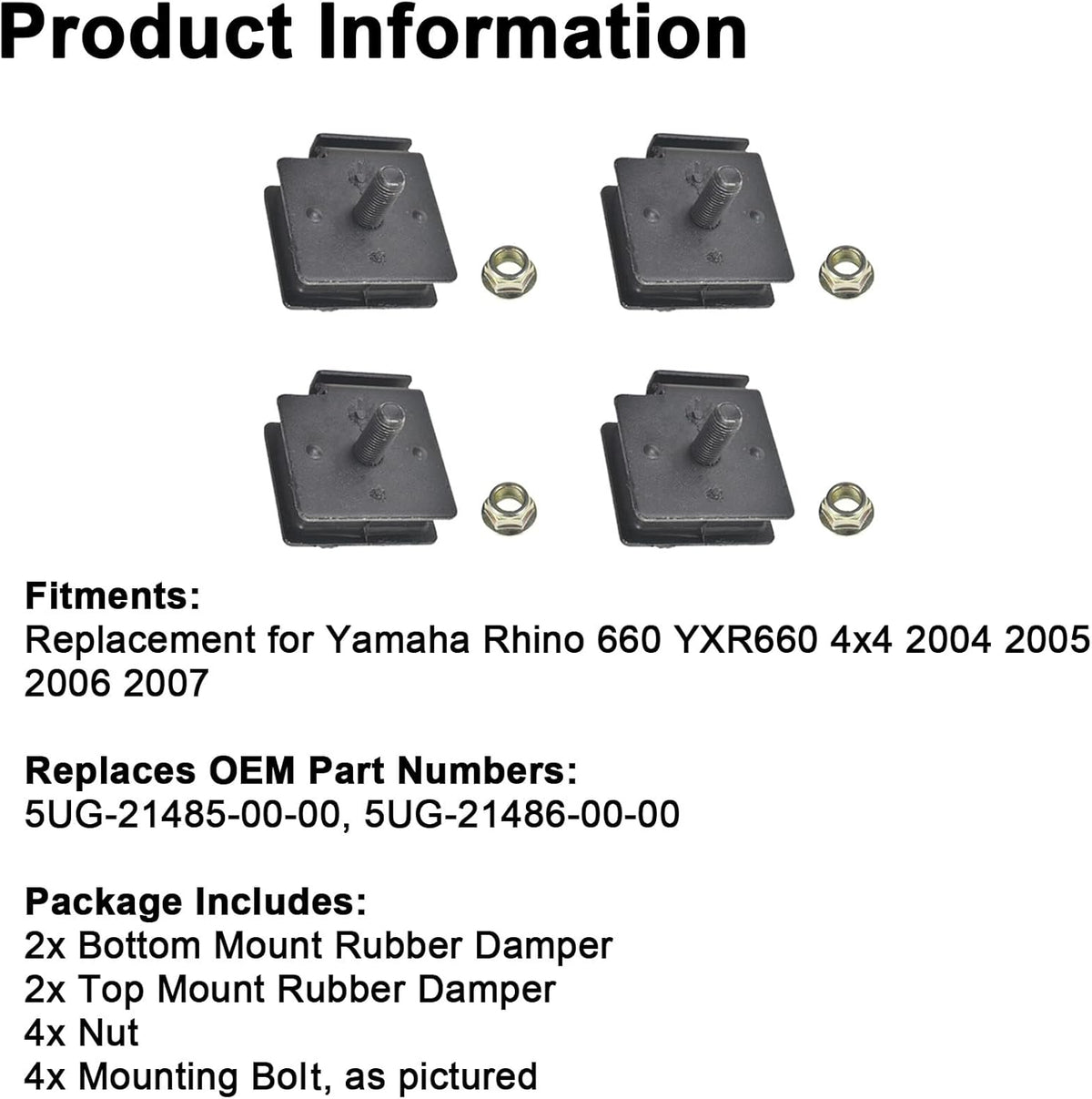 Engine Mount Rubber Damper Kit Pack of 4 Pack of 2 V3880