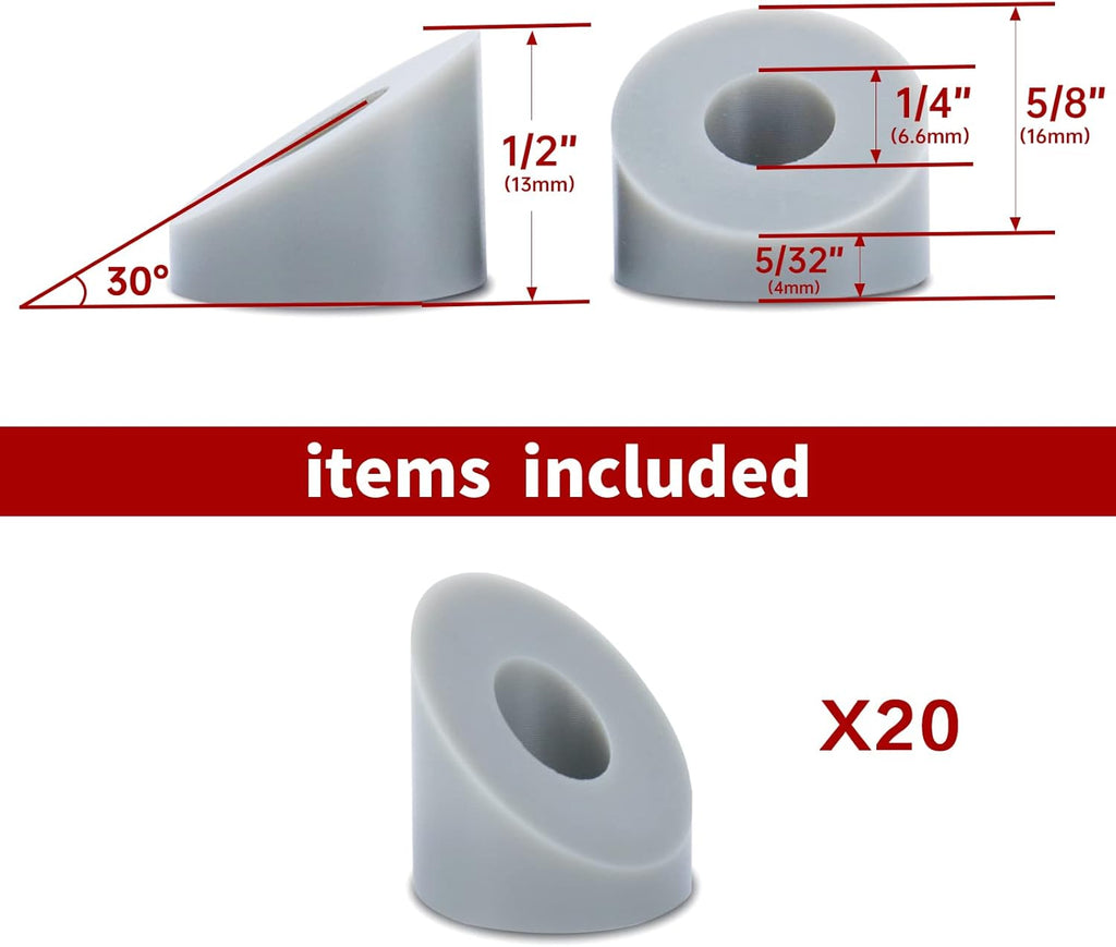 20Pack Stainless Steel Angle Beveled Washer 25 30 35 Degrees ID 1/4 E7748