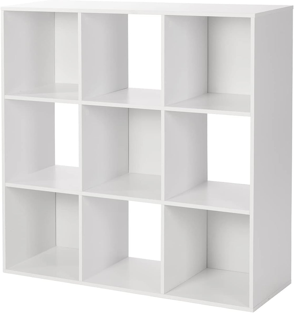 White 9-Cube Wooden Storage Organizer B2874
