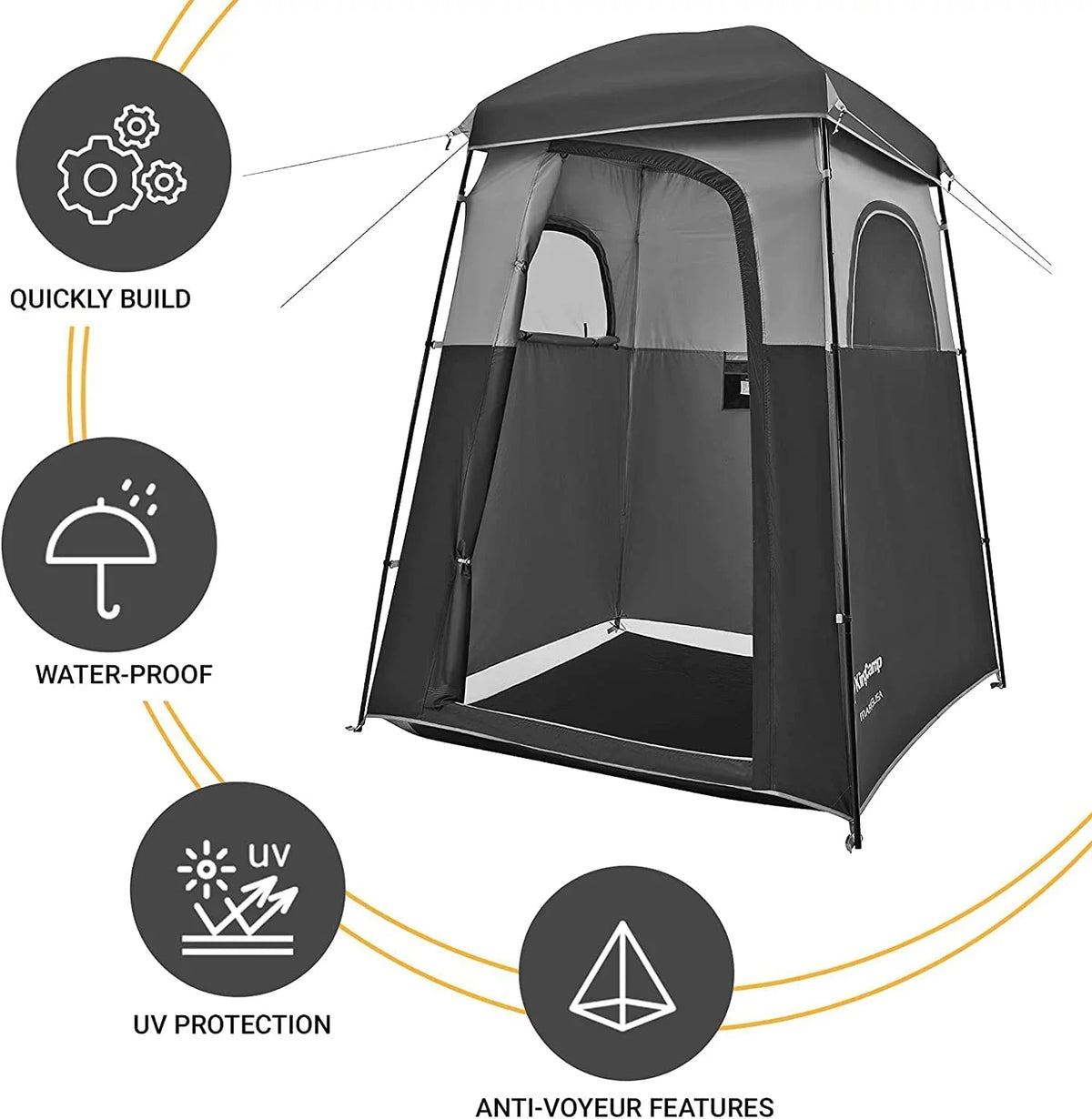 Oversized 1 Room Waterproof Camping Privacy Tent D409358