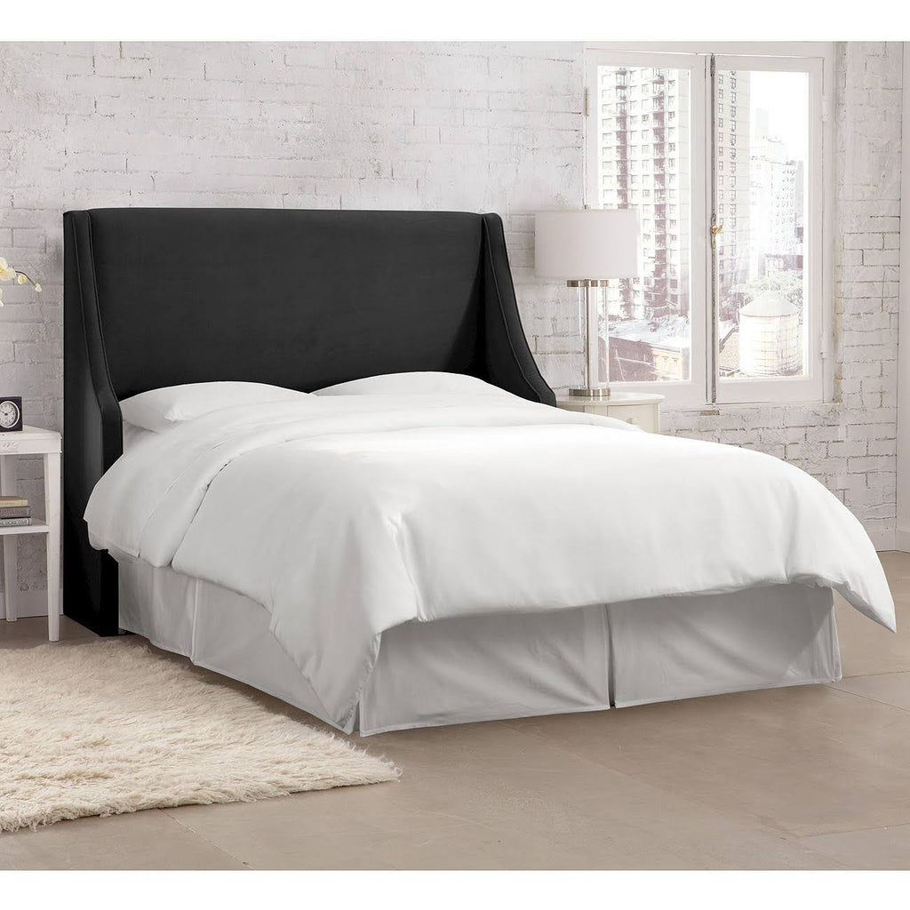 Wingback Headboard Velvet Black U3836