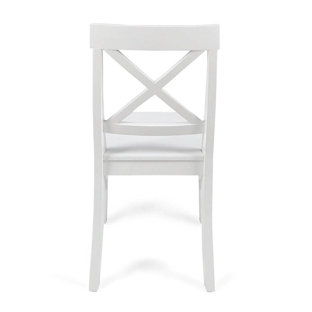 White Acacia Wood Dining Chairs Set of 2 S78864