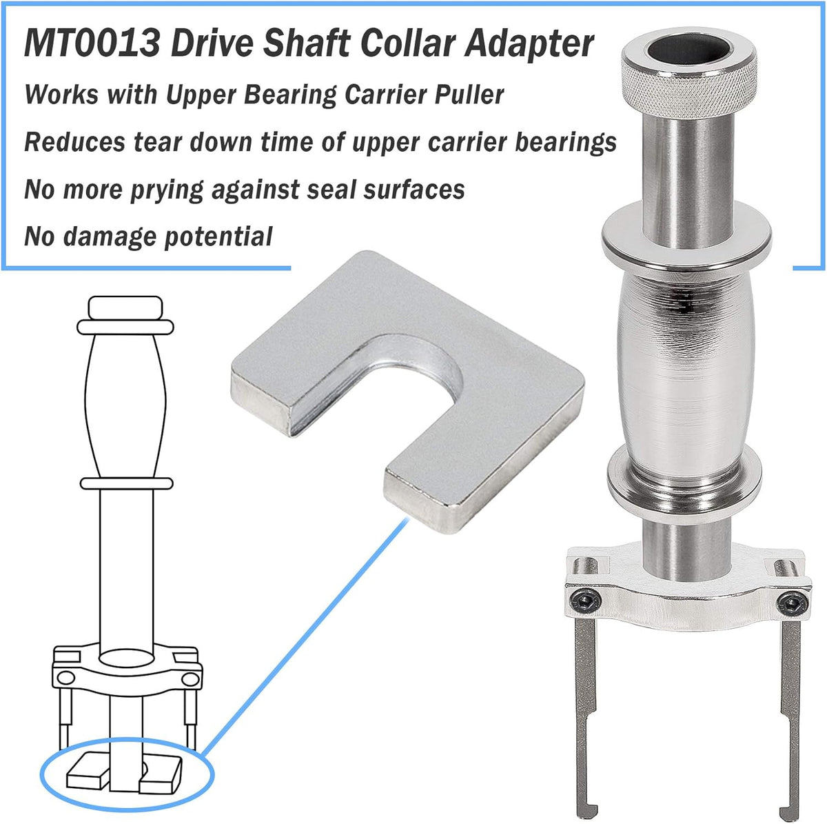 Upper Bearing Carrier Puller with Drive Shaft Collar Adapter C843