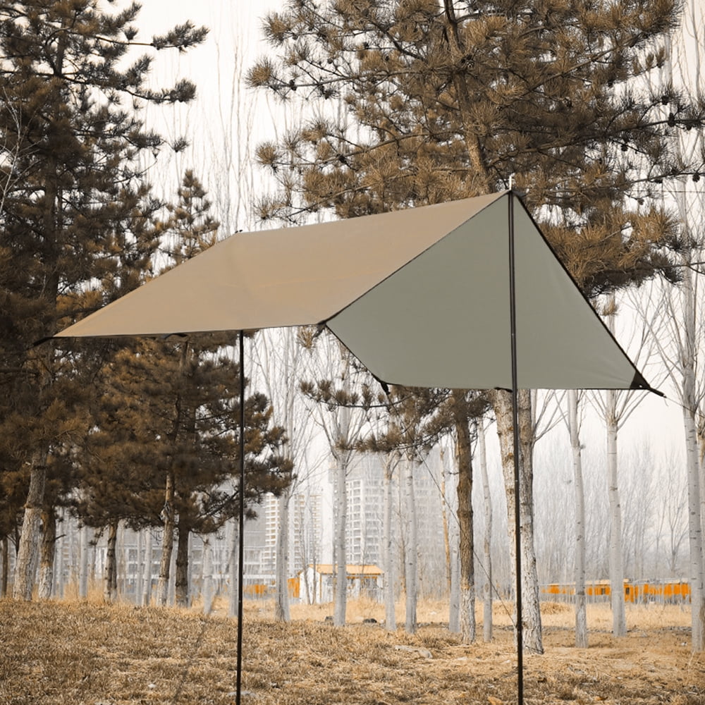Waterproof Camping Tarp with Poles Q14687