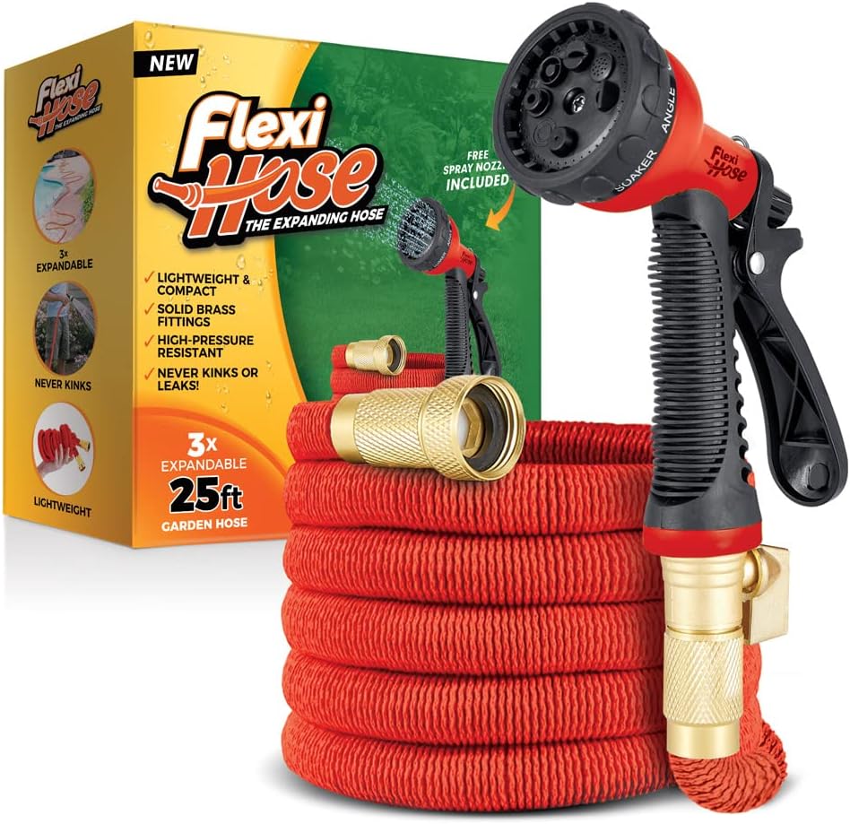 100 ft Black Expandable Garden Hose with Brass Fittings, Pack of 2 B592