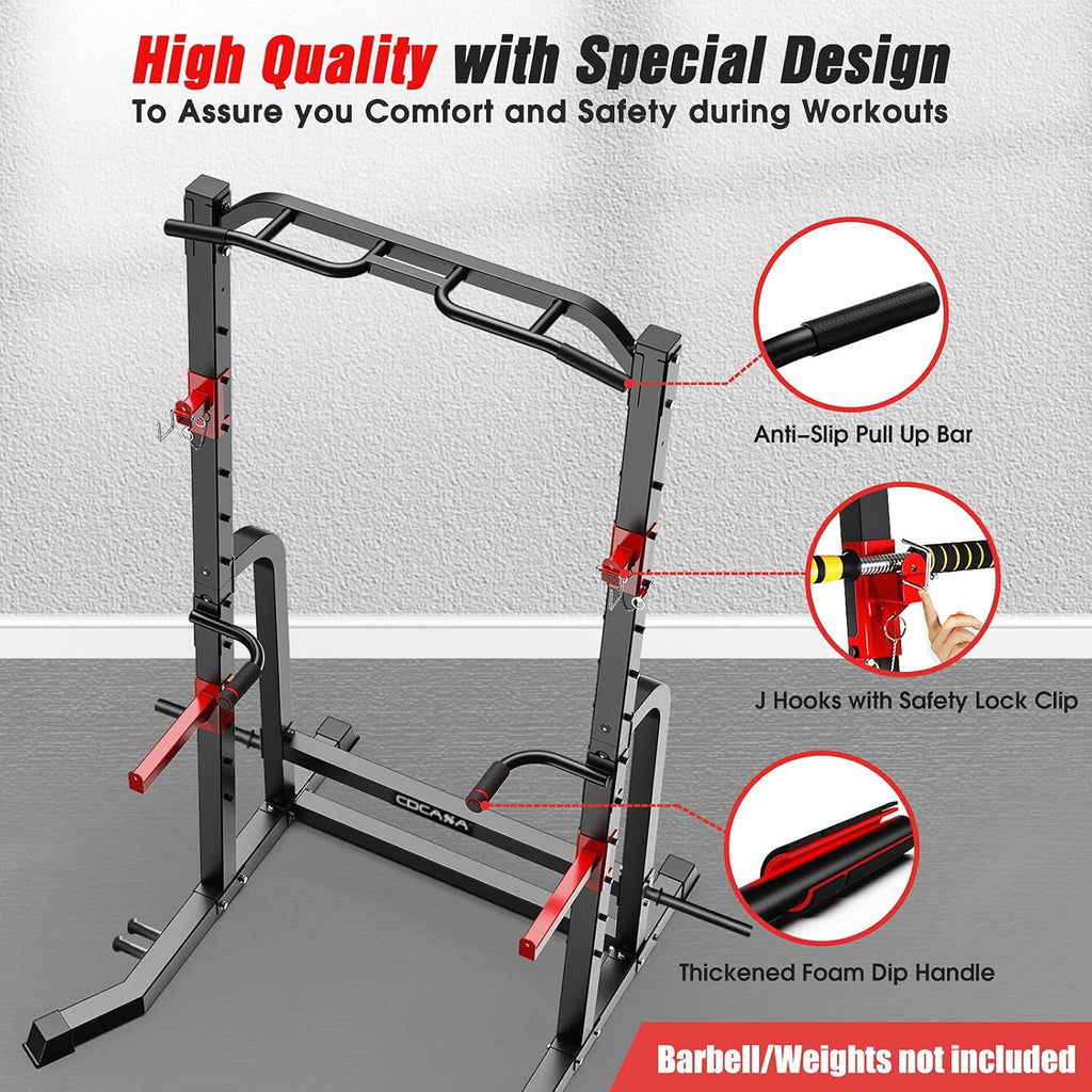 Power Squat Rack Cage with Pull Up Bar C738