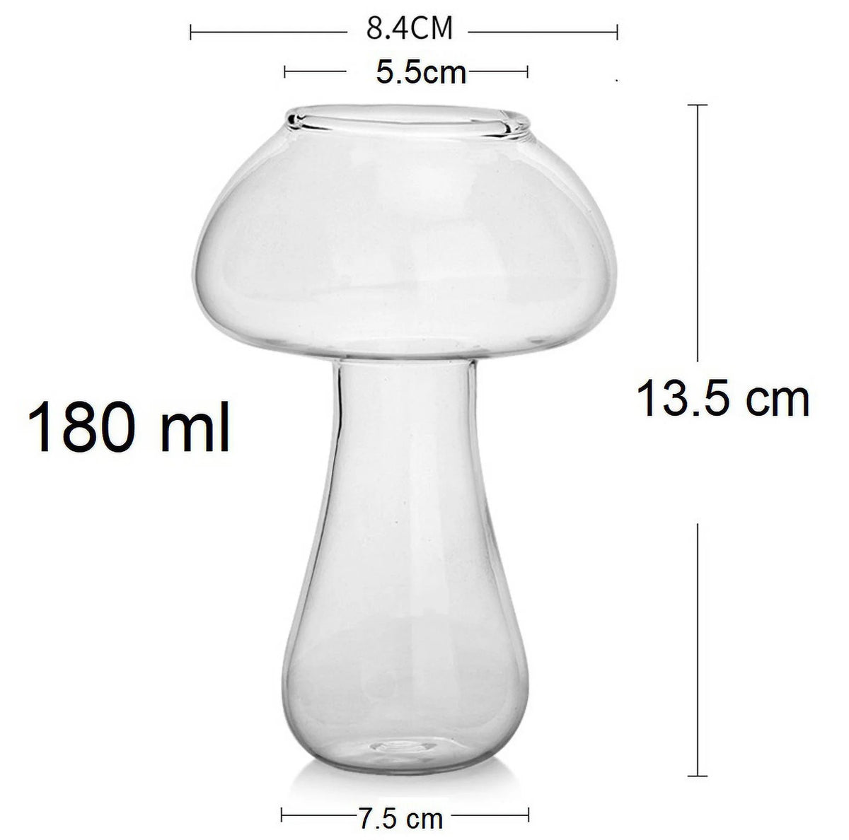 Mushroom Cocktail Mocktail Transparent Glass with Straw 300 ml Set of 2 T7908