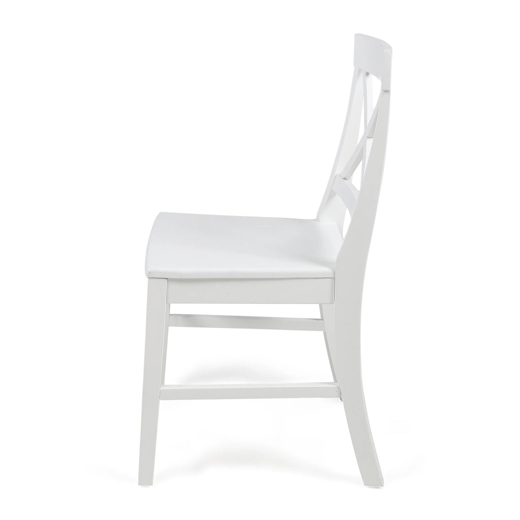 White Acacia Wood Dining Chairs Set of 2 S78864