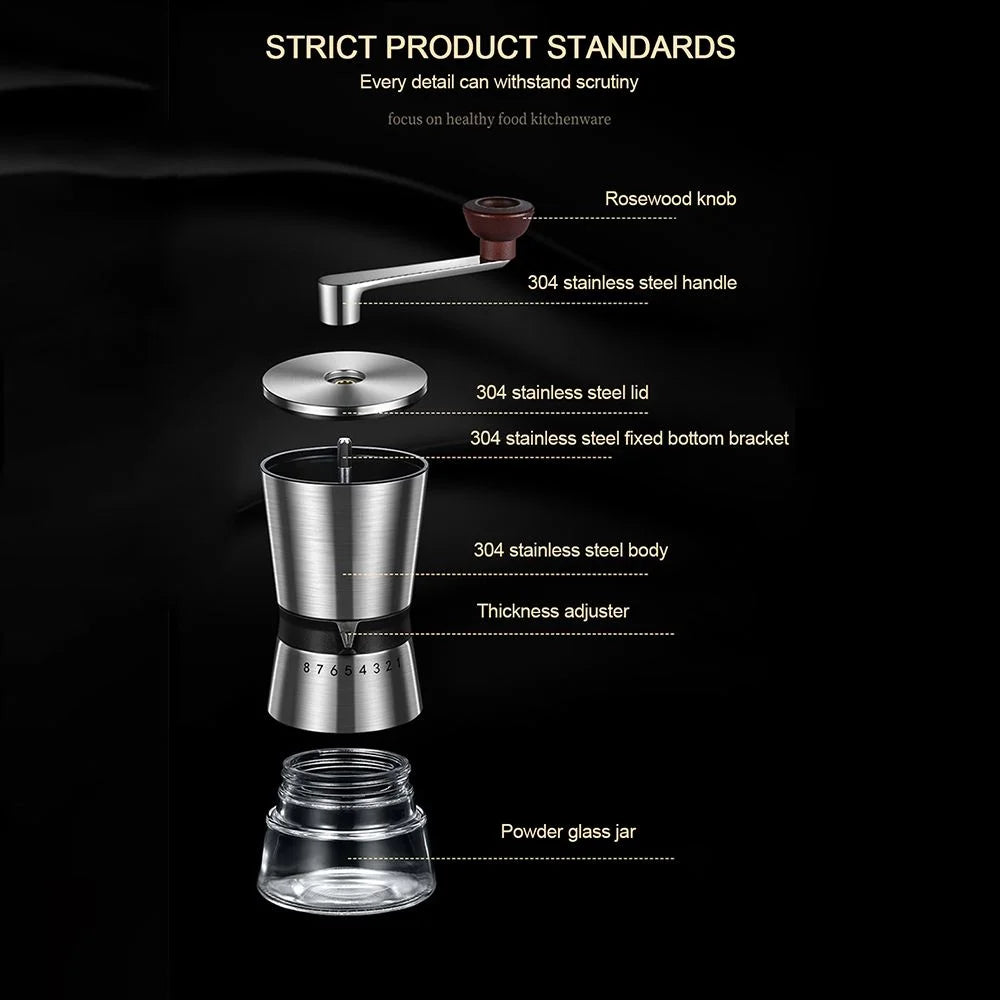 Manual Coffee Grinder Stainless Steel 6 Gears Adjustable W53975
