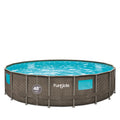 18 ft Crystal Vue Oasis Designer Pool, Round Above Ground Frame Swimming Pool K951989