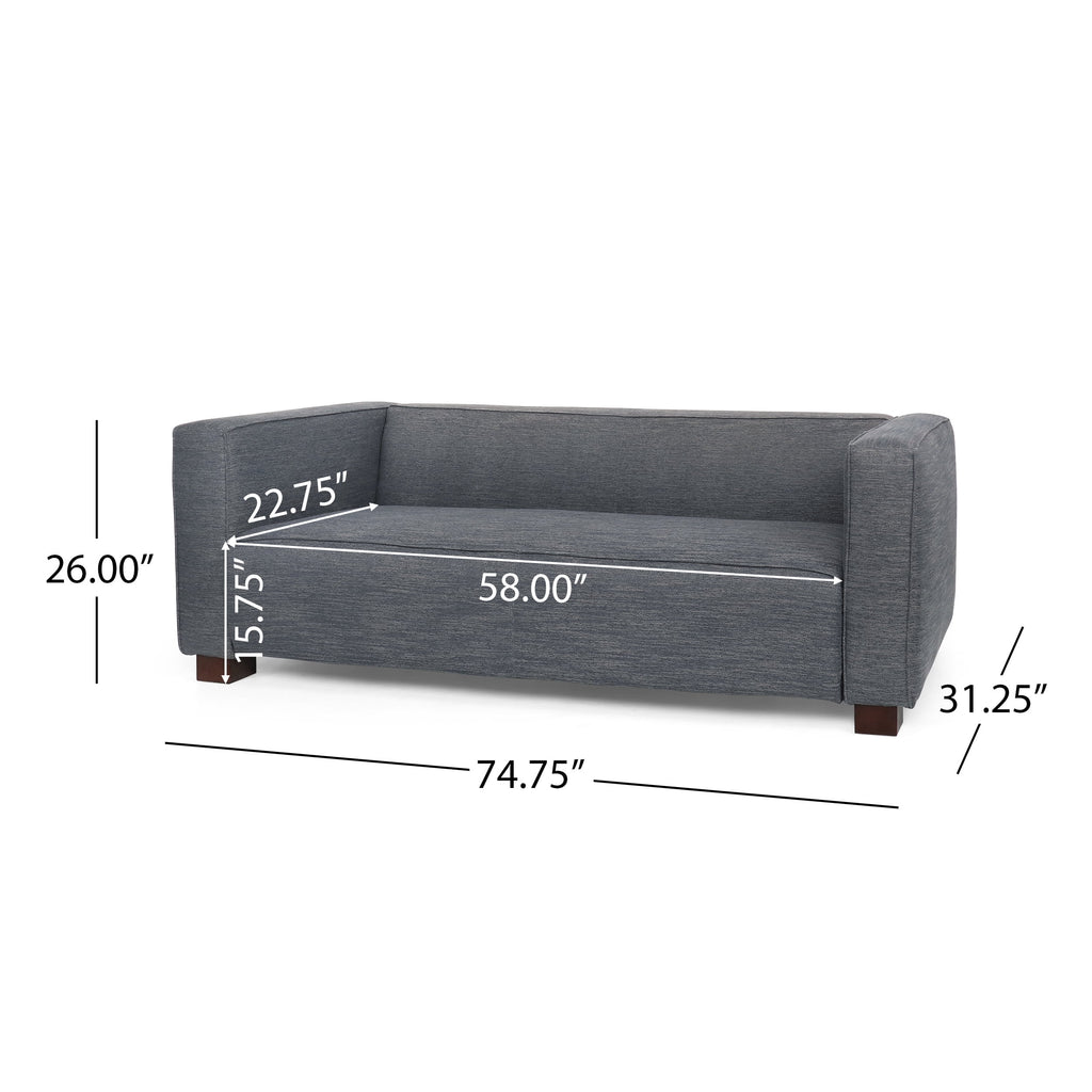 Charcoal Fabric Upholstered Loveseat L8011