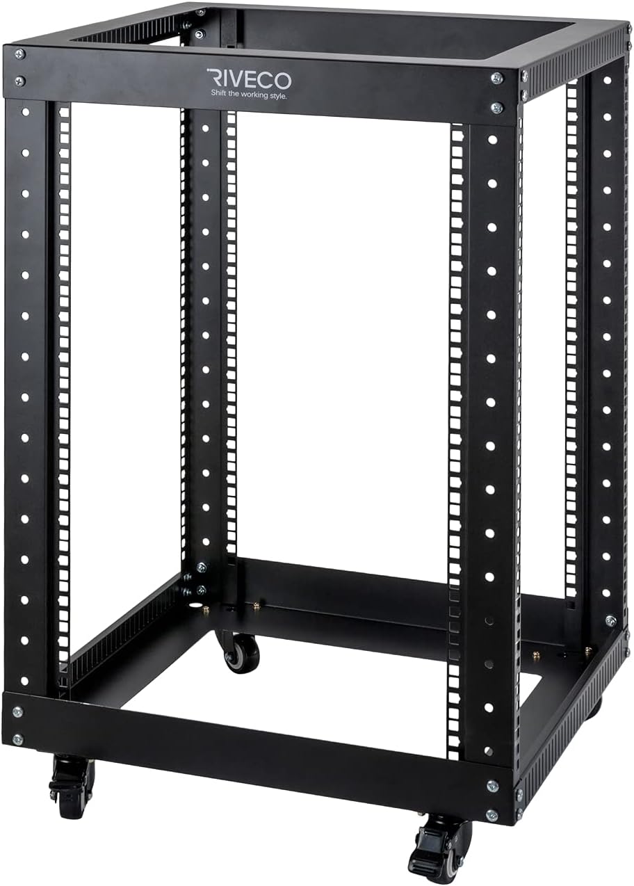 12U Open Frame 19-inch Server Rack with Casters L1153