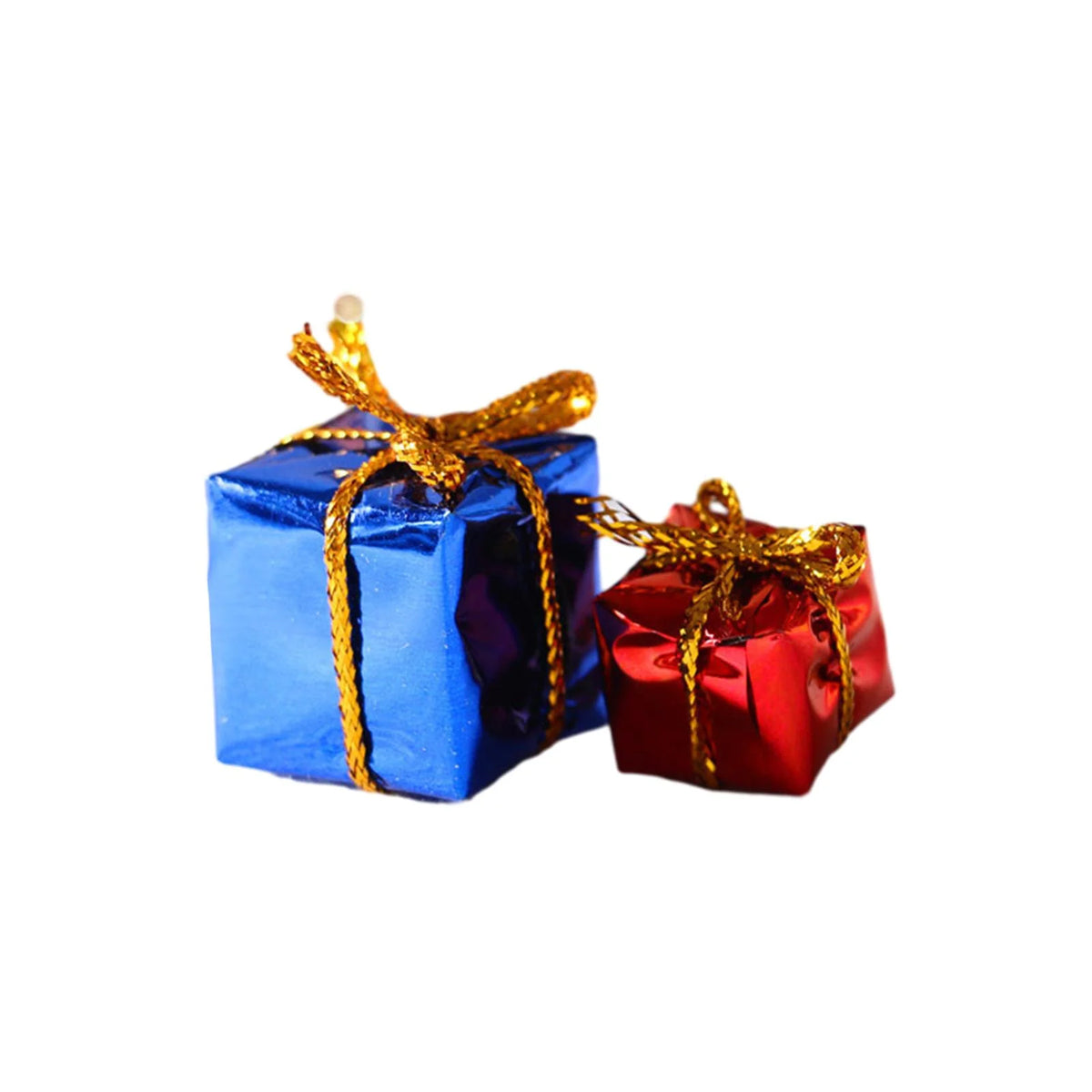 2Pcs Miniature Foil Ornaments 1:12 DIY Xmas Candy Box Blue Red F290945