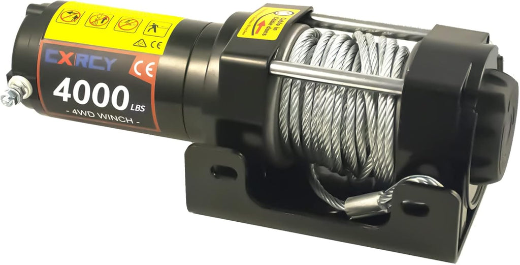 12V 4000 lbs Electric Winch Kit with Steel Rope and Wireless Remote Control N886